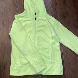 Calvin Klein bright/neon yellow fleece zip up hoodie jacket